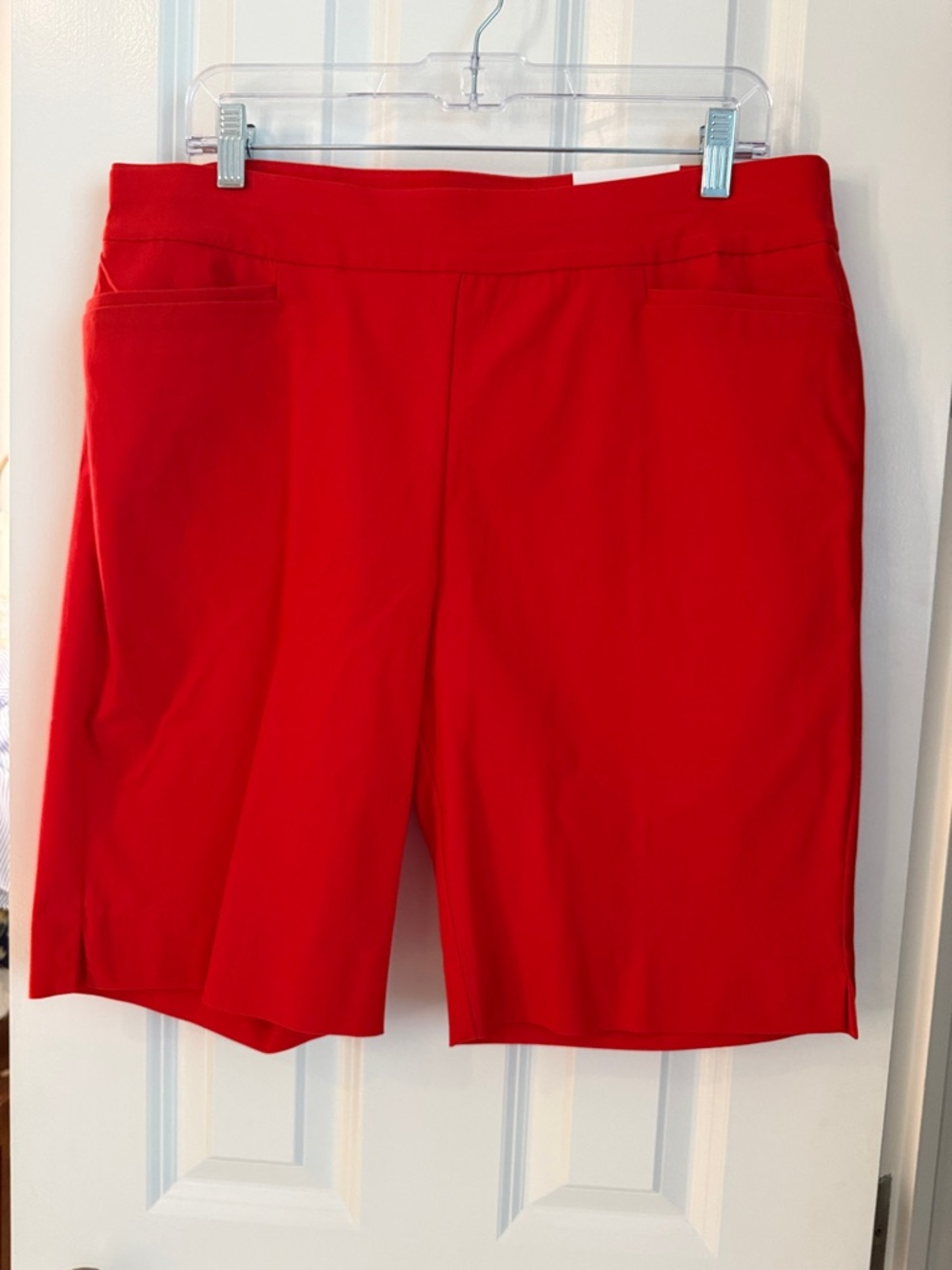 NWT Chico's Bright Red Pull-On Bermuda Shorts